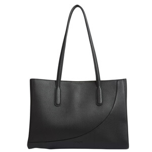L.K. Bennett Olivia Black Grained Leather Oloid Tote Bag